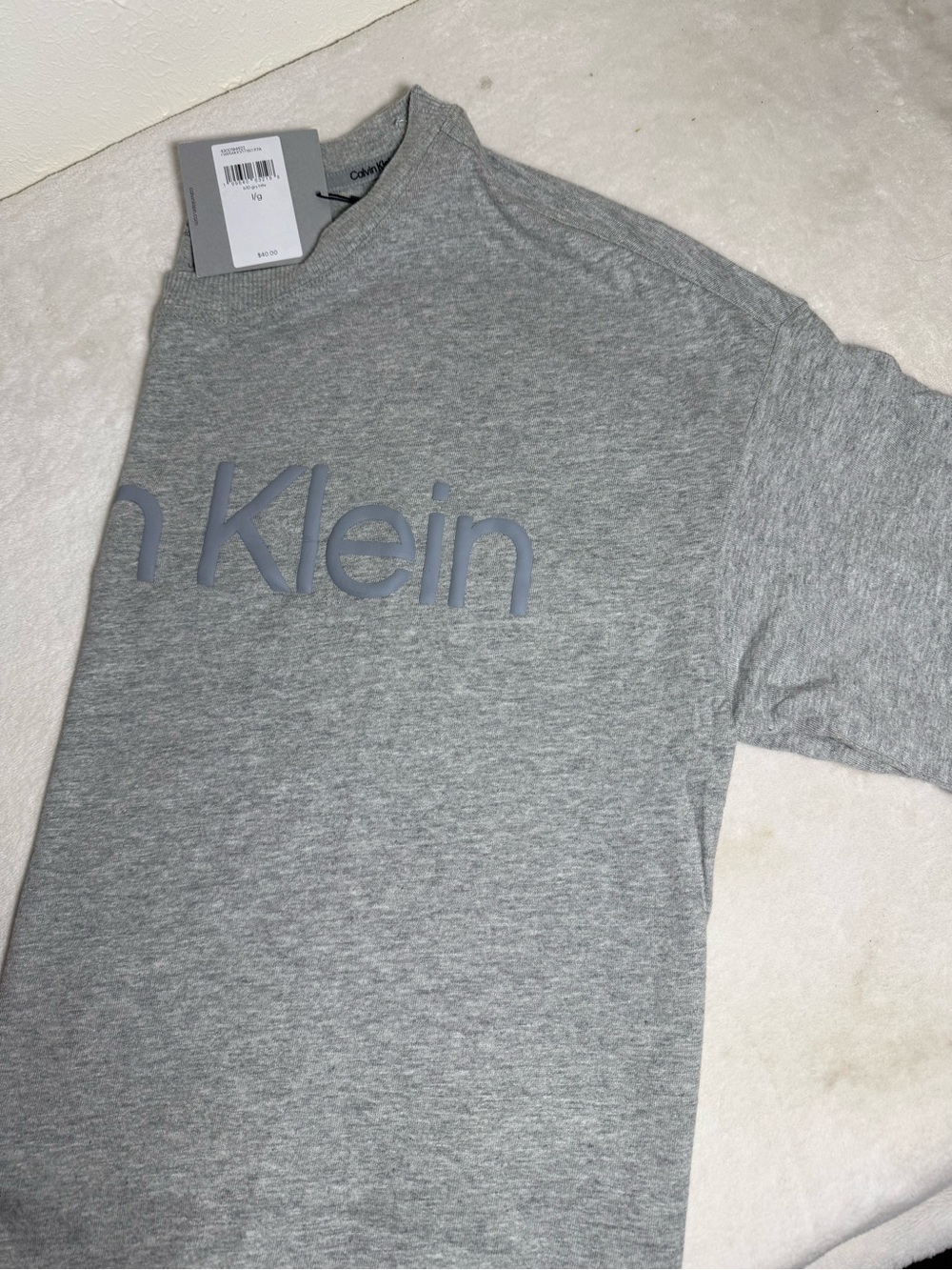 Calvin Klein Performance Logo Tee Gray Size large